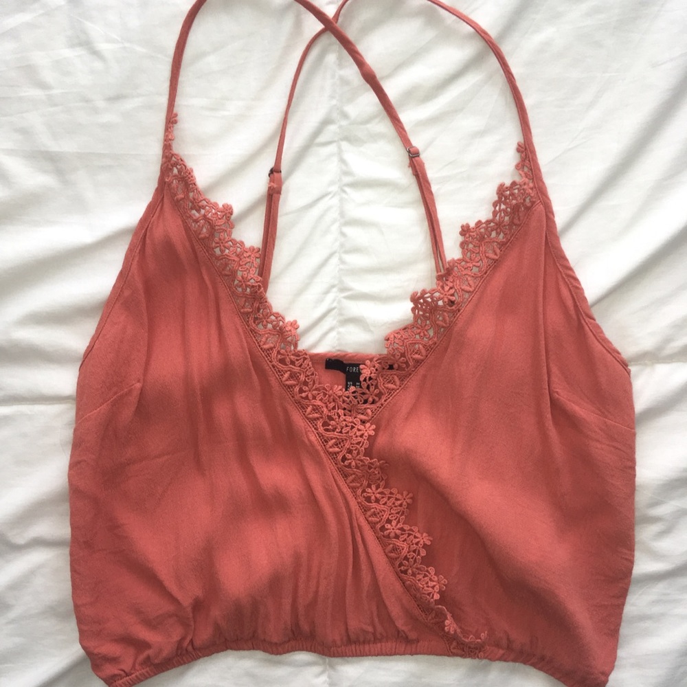 Surplice Crop Top with Flowers